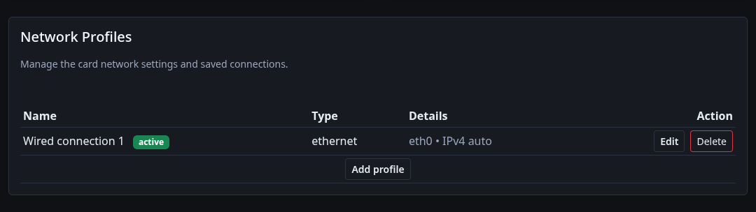 Settings Network